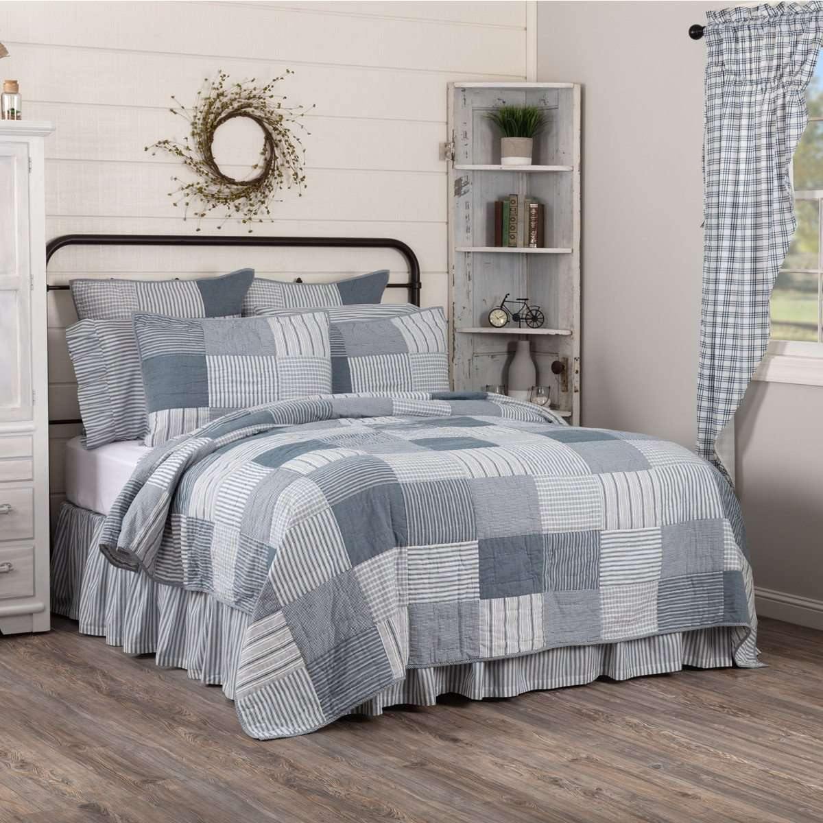 Sawyer Mill Blue King Quilt 105Wx95L VHC Brands - The Fox Decor