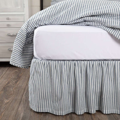 Sawyer Mill Blue Ticking Stripe Bed Skirts VHC Brands