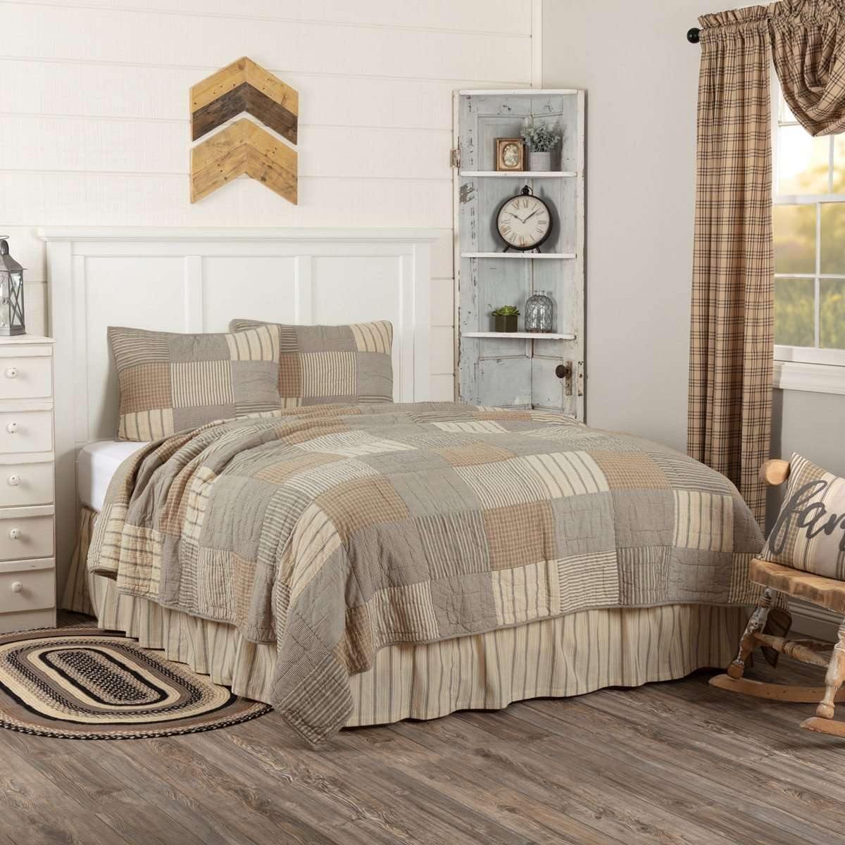 Sawyer Mill Charcoal Twin Quilt Set; 1-Quilt 68Wx86L w/1 Sham 21x27 VHC Brands online