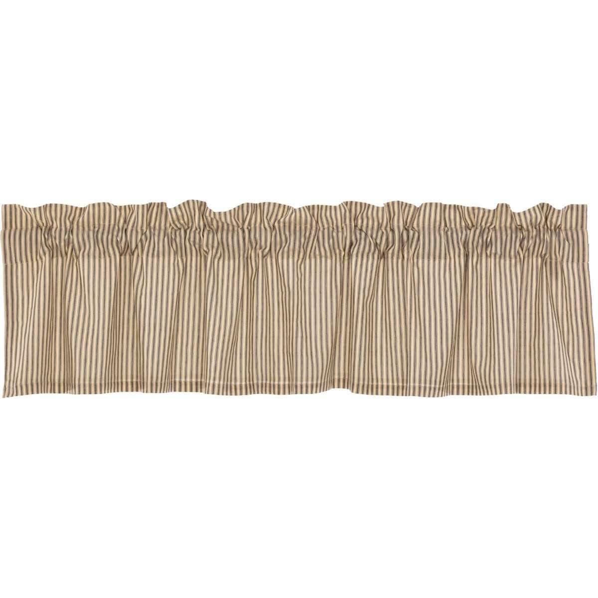 Sawyer Mill Charcoal Ticking Stripe Valance Curtain 16x72 VHC Brands - The Fox Decor