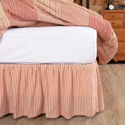 Sawyer Mill Red Ticking Stripe Bed Skirts VHC Brands