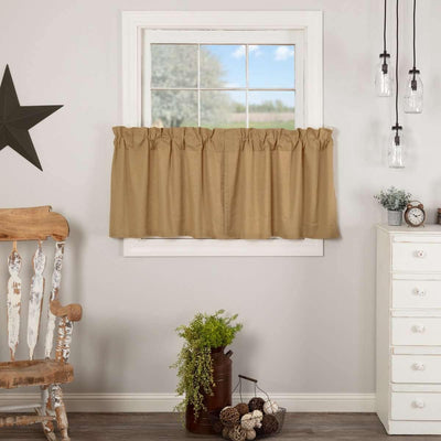 Simple Life Flax Khaki Tier Curtain Set of 2 L24xW36 VHC Brands