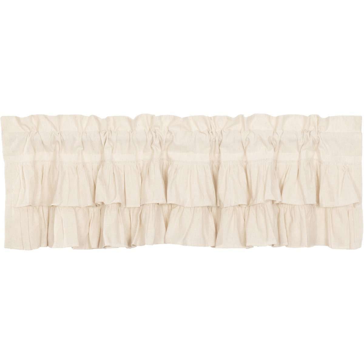 Simple Life Flax Natural Ruffled Valance Curtain VHC Brands - The Fox Decor