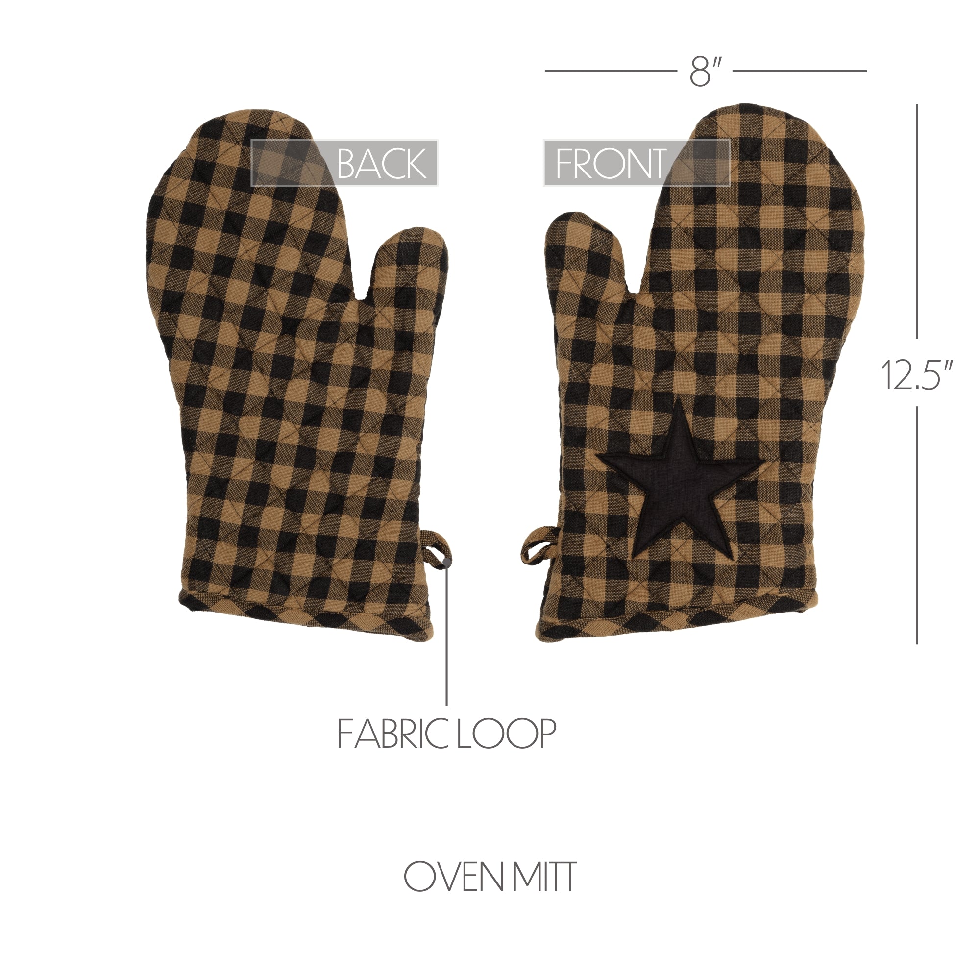 Black Star Oven Mitt VHC Brands