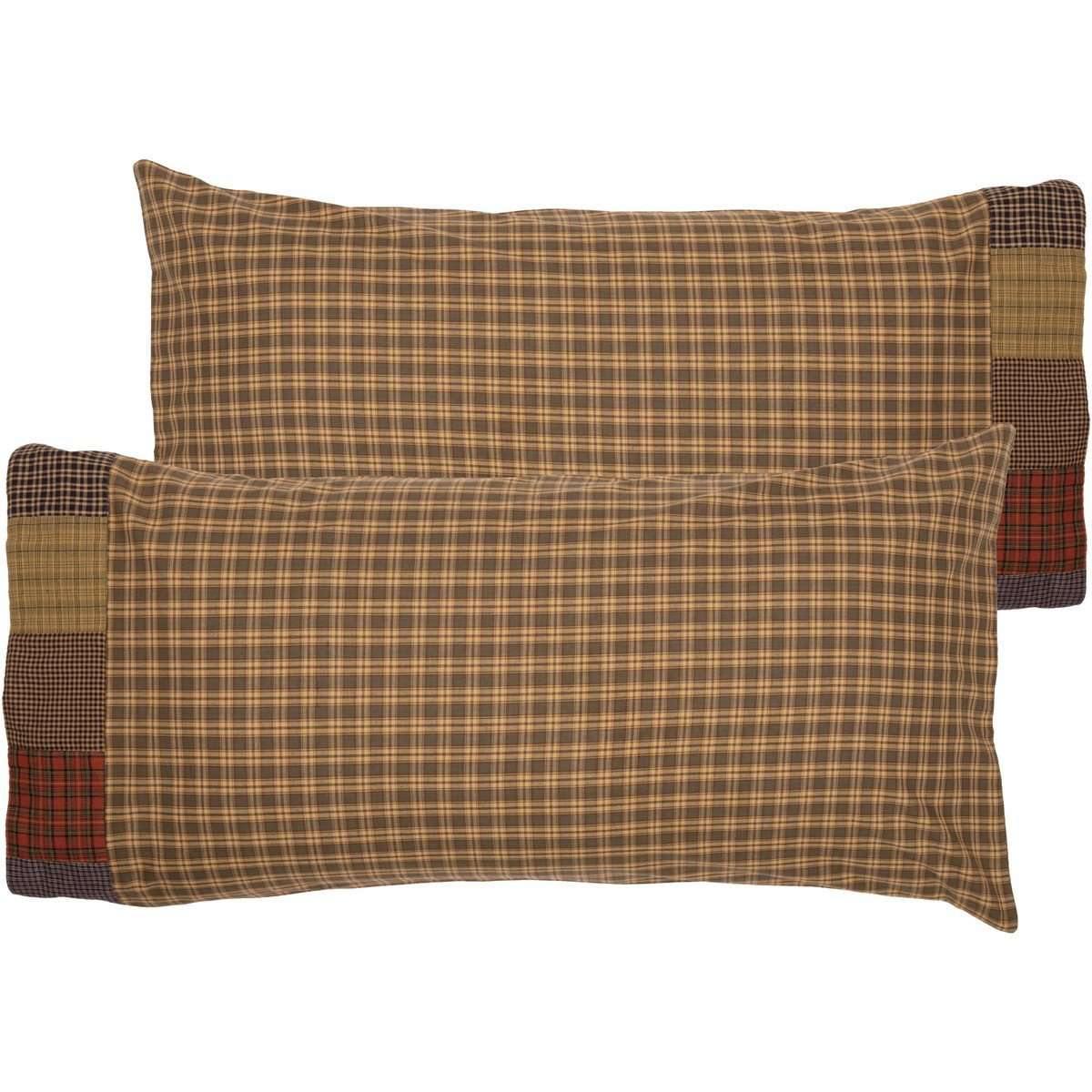 Cedar Ridge King Pillow Case with Block Border Set of 2 21x40 VHC Brands - The Fox Decor