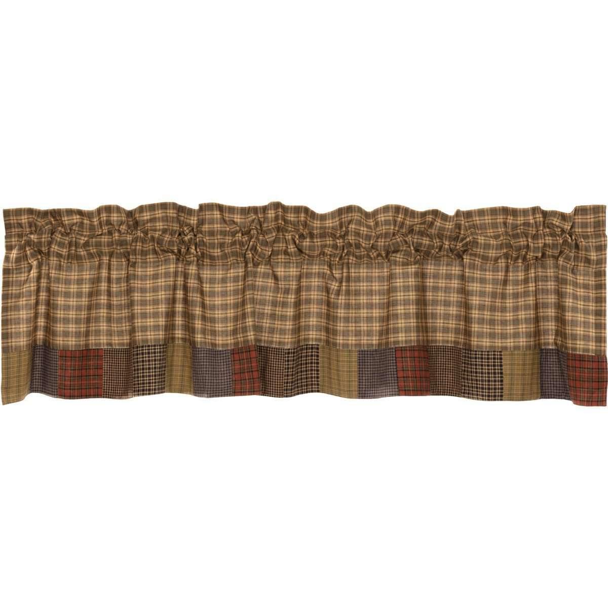 Cedar Ridge Valance Curtain Block Border 16x72 VHC Brands - The Fox Decor