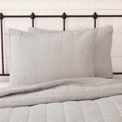 Hatteras Seersucker Blue Ticking Stripe Standard Sham 21x27 VHC Brands