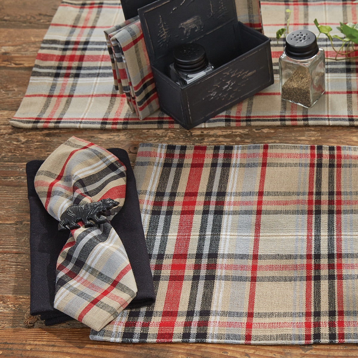 Bear Country Plaid Placemats - Set Of 6 Park Designs