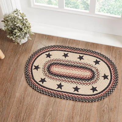 Colonial Star Jute Braided Rug Oval with Rug Pad 20