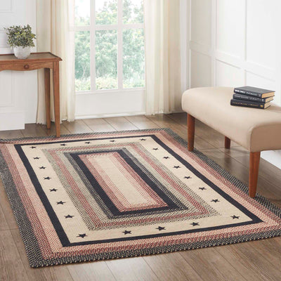 Colonial Star Jute Braided Rug Rect with Rug Pad 5'x8' VHC Brands