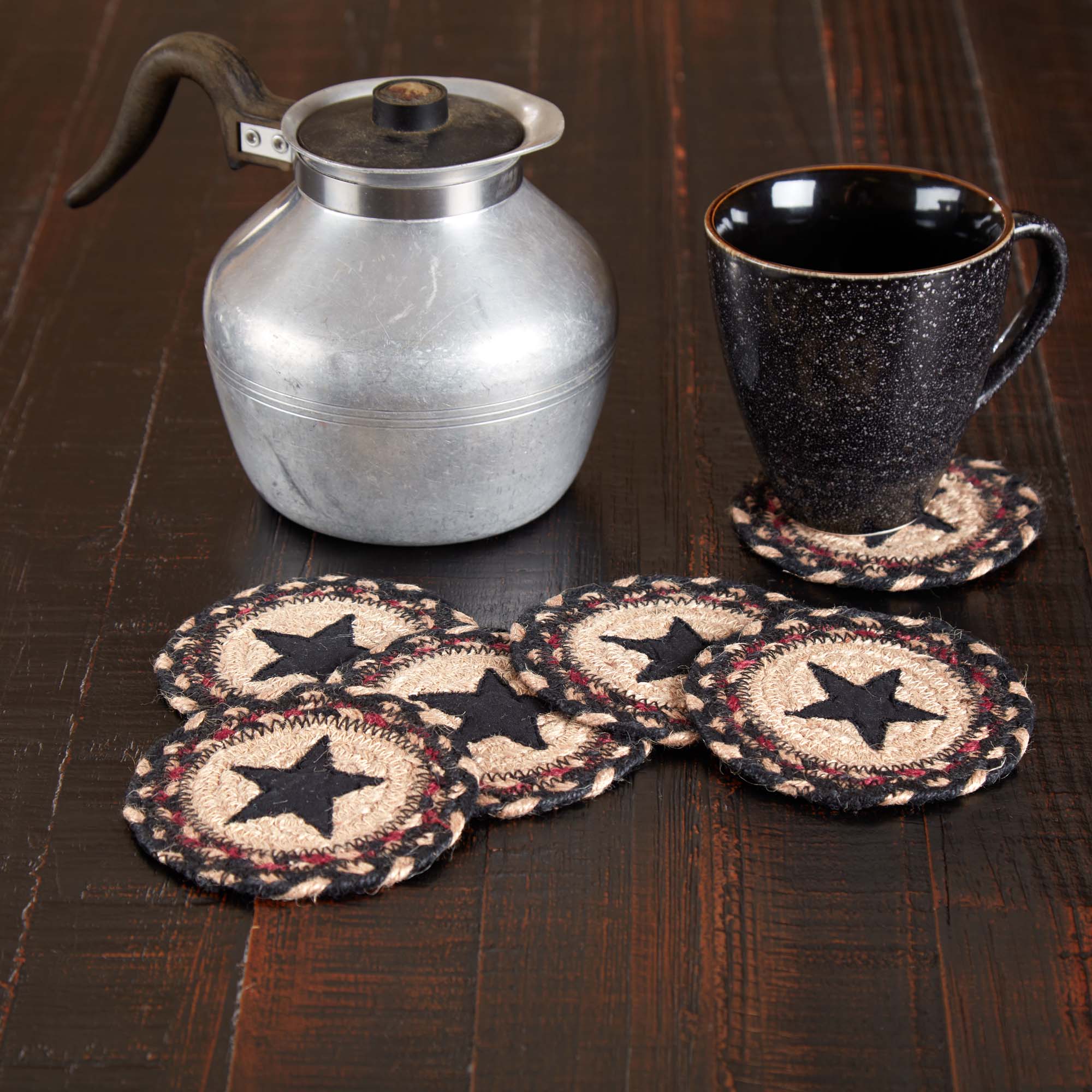 Colonial Star Jute Coaster Set of 6 VHC Brands