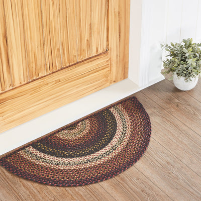 Beckham Jute Braided Rug Half Circle with Rug Pad 16.5