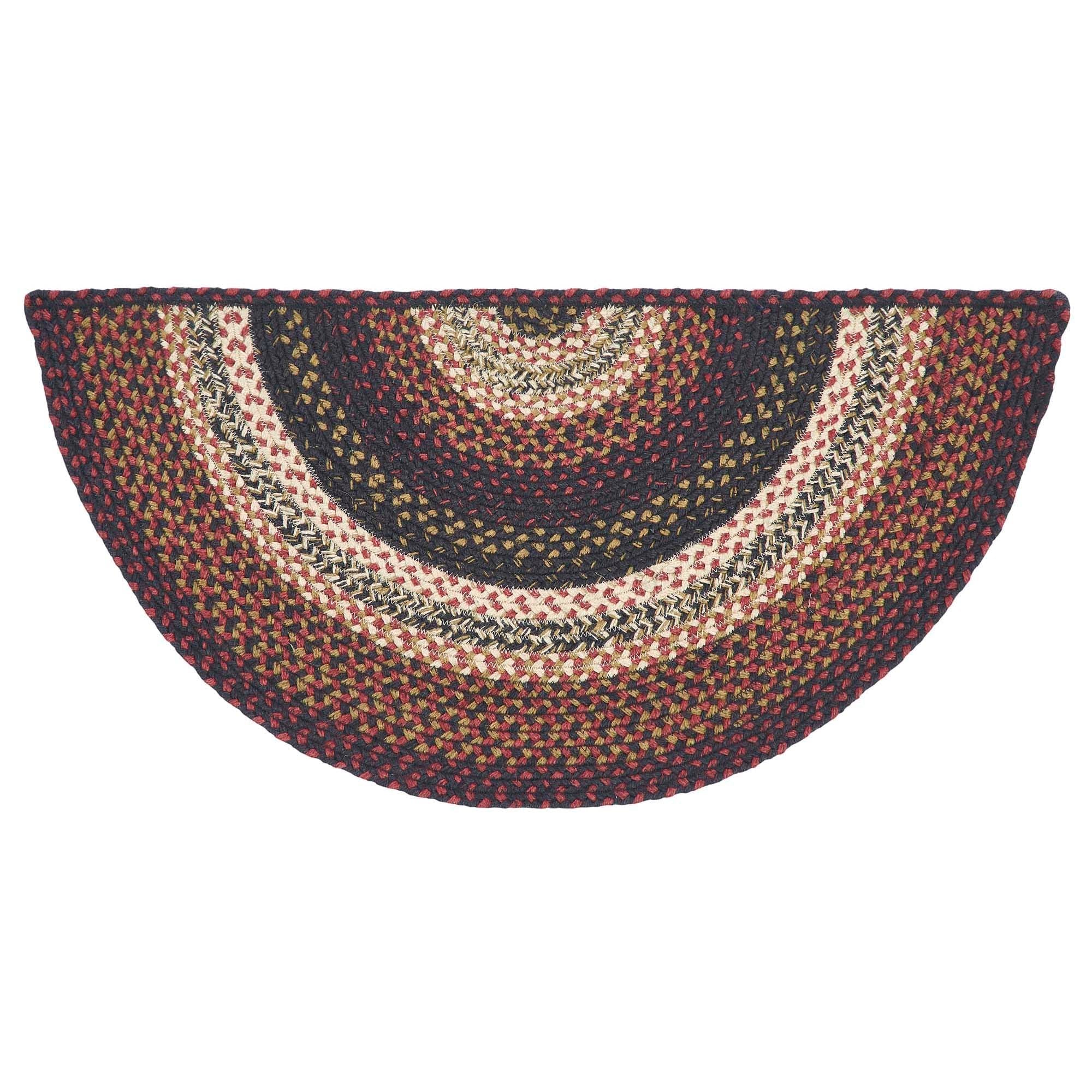 Beckham Jute Braided Rug Half Circle with Rug Pad 16.5"x33" VHC Brands