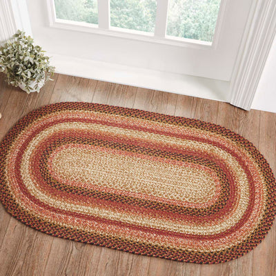 Ginger Spice Jute Braided Rug Oval with Rug Pad 27