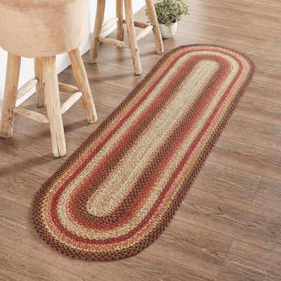 Ginger Spice Jute Braided Rug/Runner Oval with Rug Pad 22