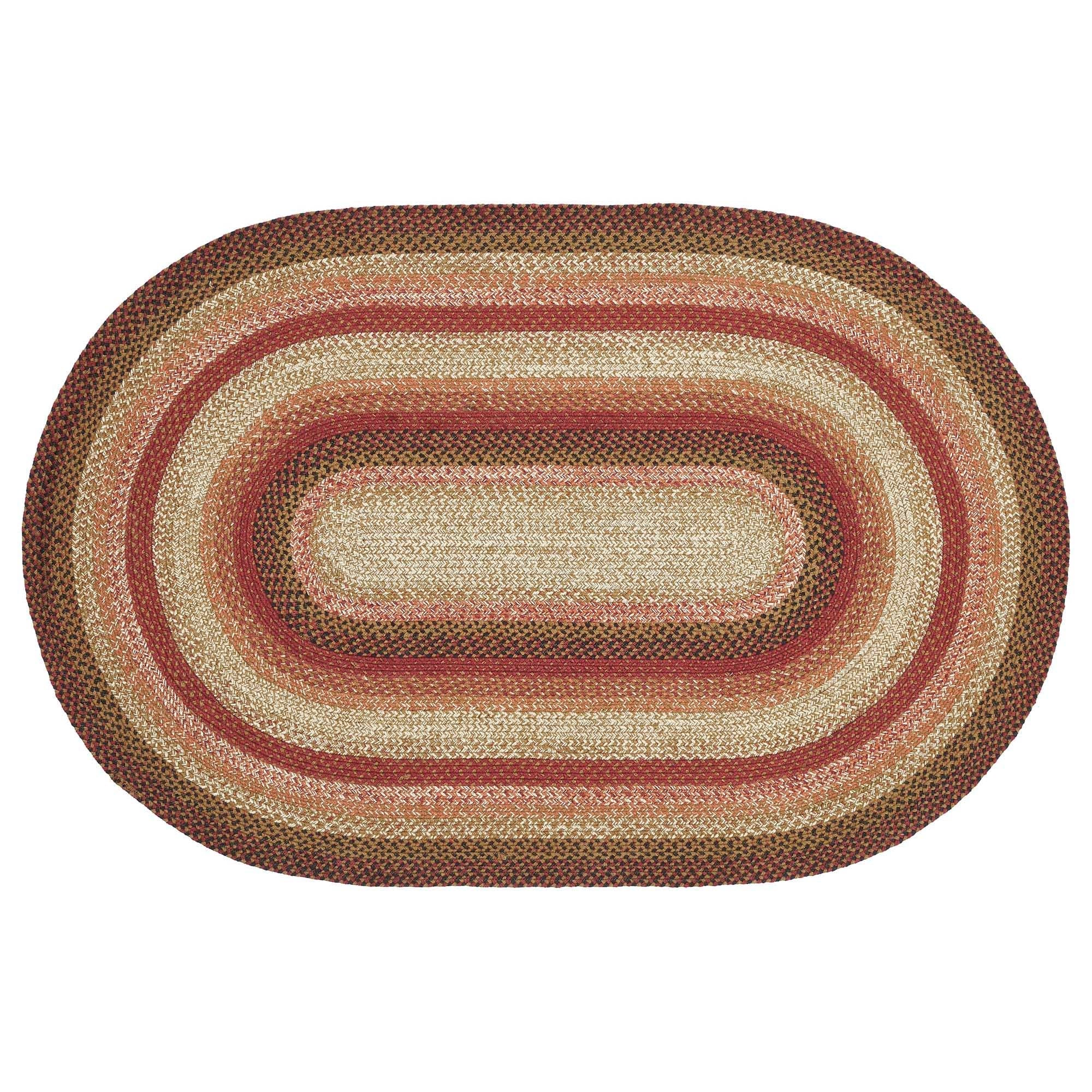 Ginger Spice Jute Braided Rug Oval with Rug Pad 4'x6' VHC Brands