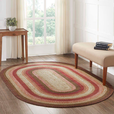 Ginger Spice Jute Braided Rug Oval with Rug Pad 5'x8' VHC Brands