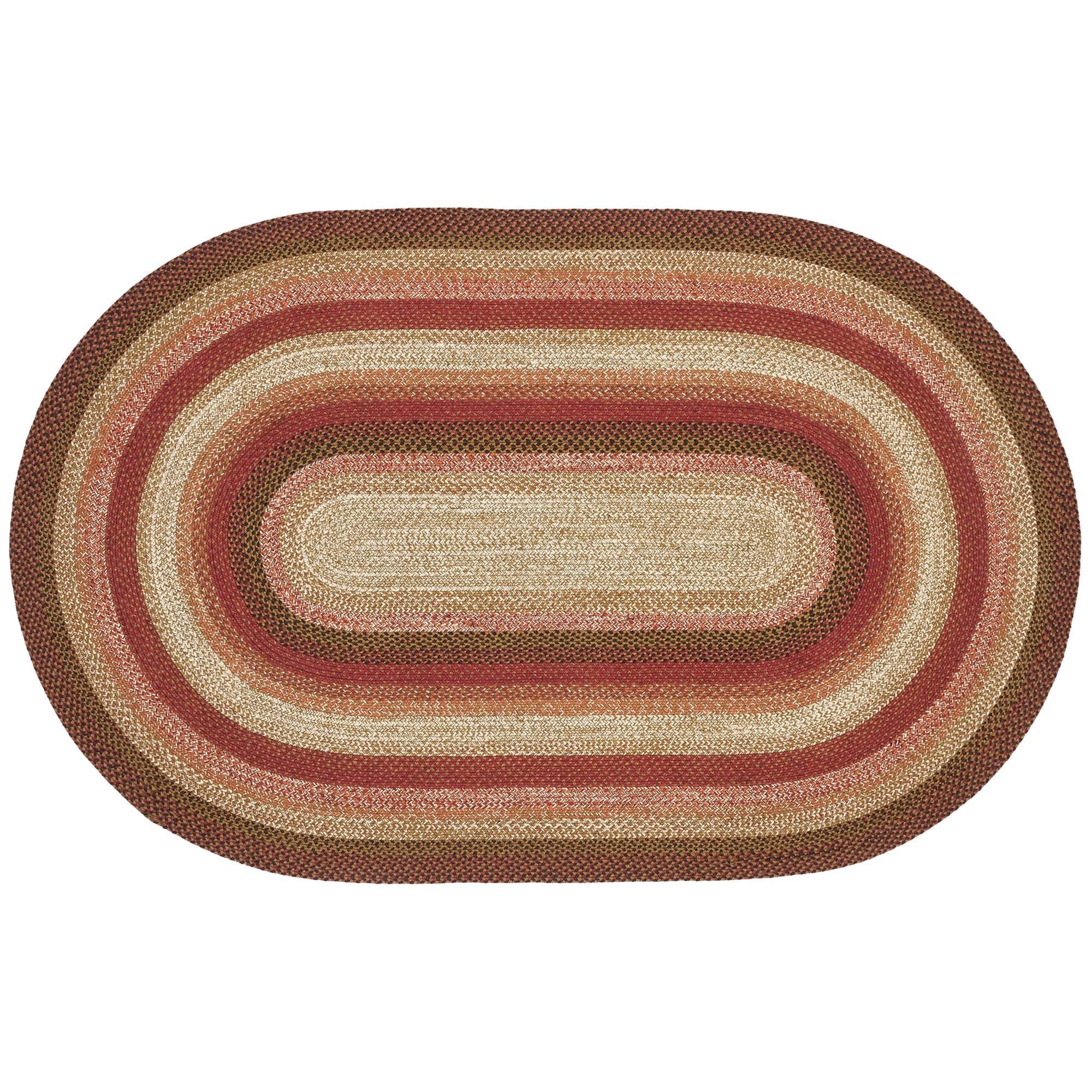 Ginger Spice Jute Braided Rug Oval with Rug Pad 5'x8' VHC Brands