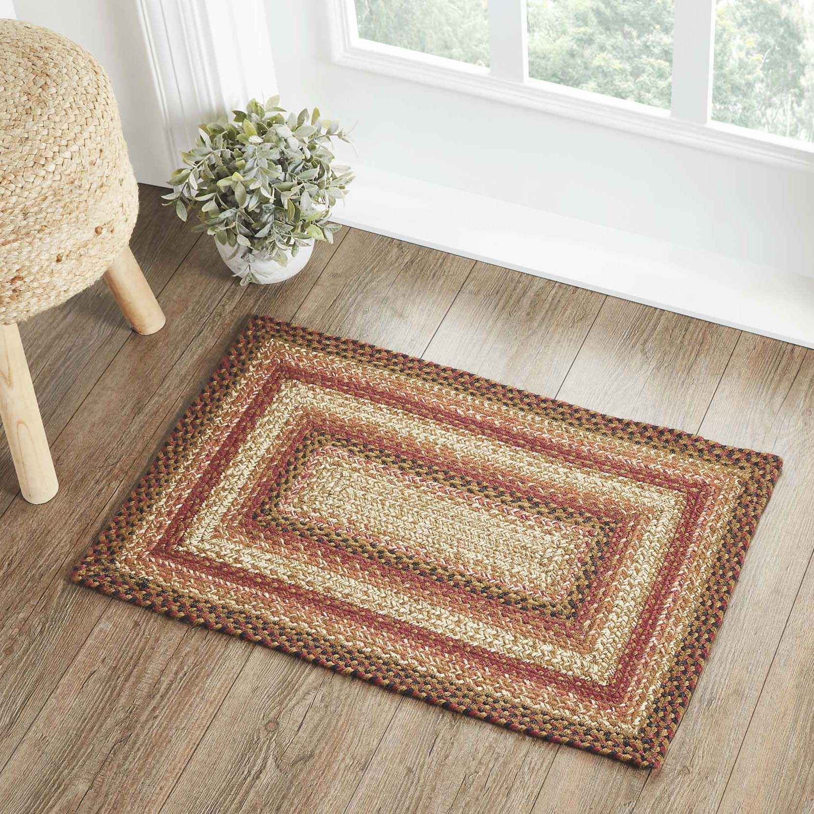 Ginger Spice Jute Braided Rug Rect with Rug Pad 20"x30" VHC Brands