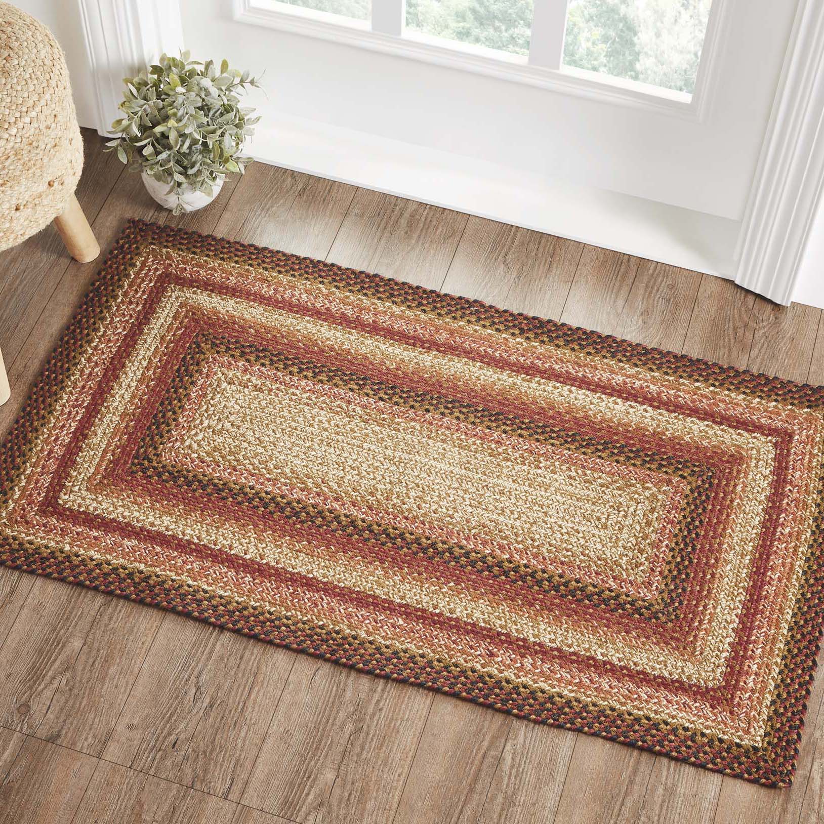 Ginger Spice Jute Braided Rug Rect with Rug Pad 27"x48" VHC Brands