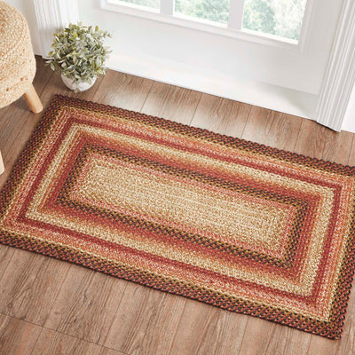 Ginger Spice Jute Braided Rug Rect with Rug Pad 27