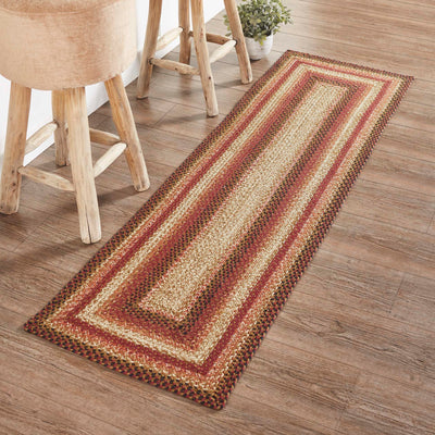 Ginger Spice Jute Braided Rug/Runner Rect with Rug Pad 22