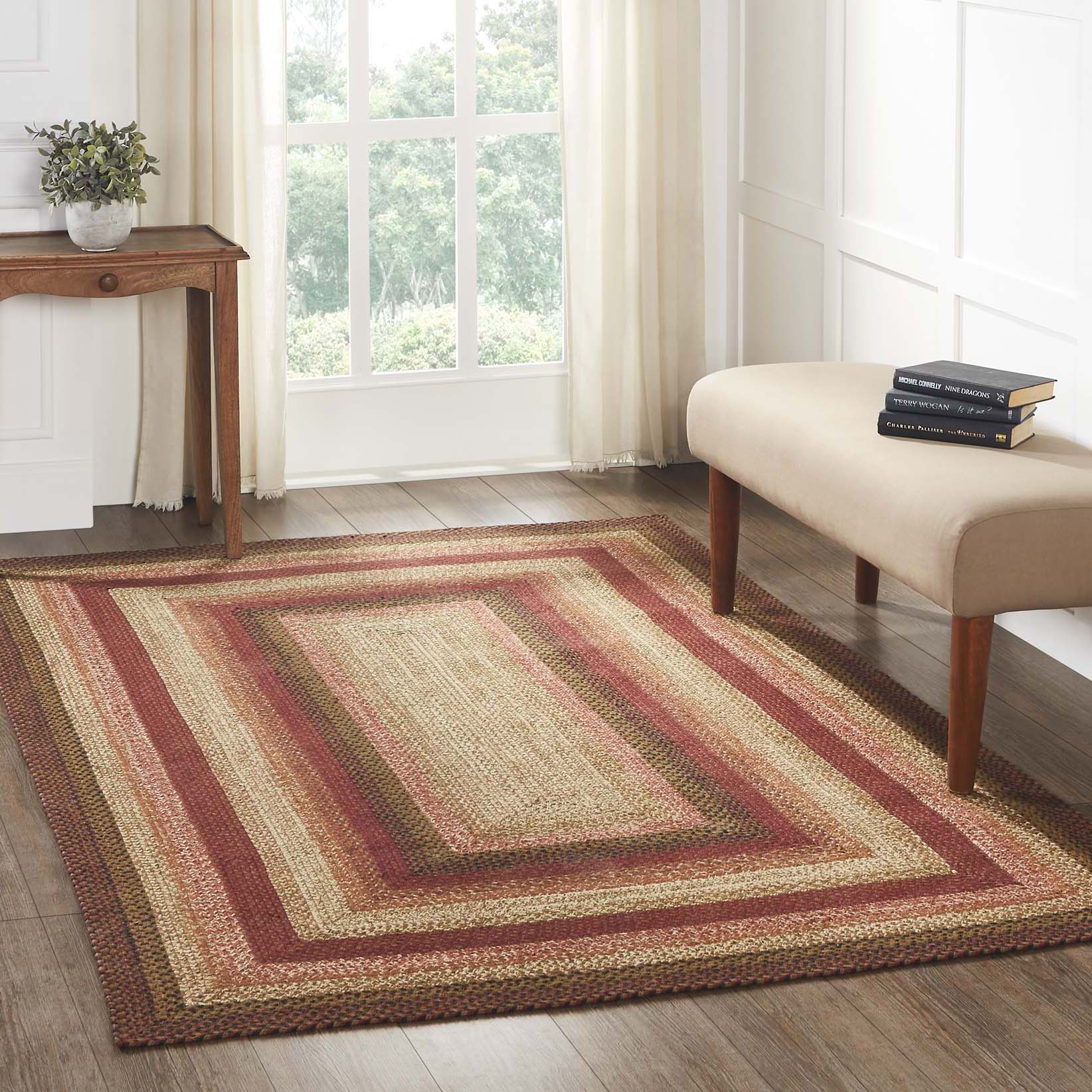 Ginger Spice Jute Braided Rug Rect with Rug Pad 5'x8' VHC Brands