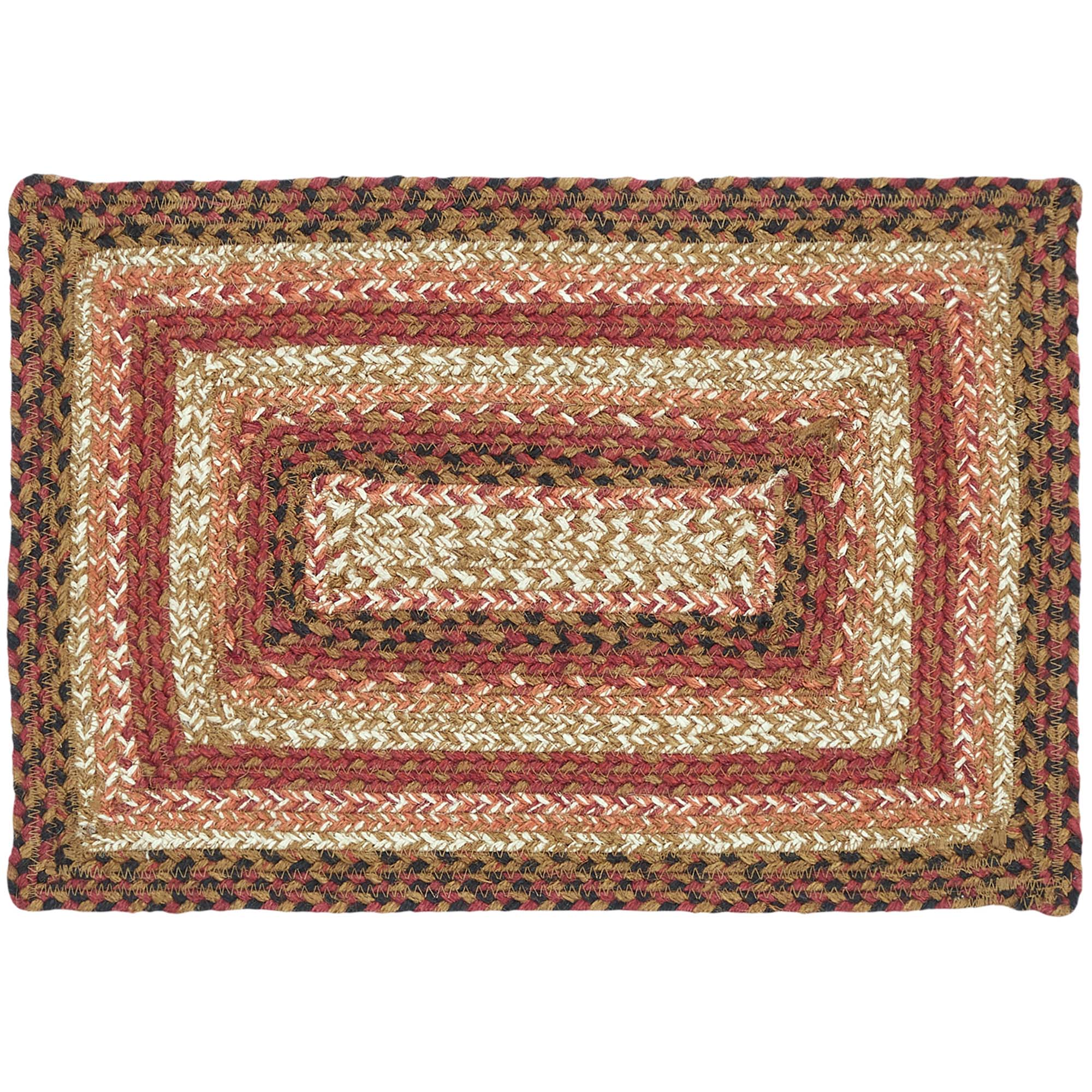 Ginger Spice Jute Braided Rect Placemat 12"x18" VHC Brands