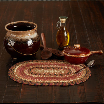 Ginger Spice Jute Braided Oval Placemat 10