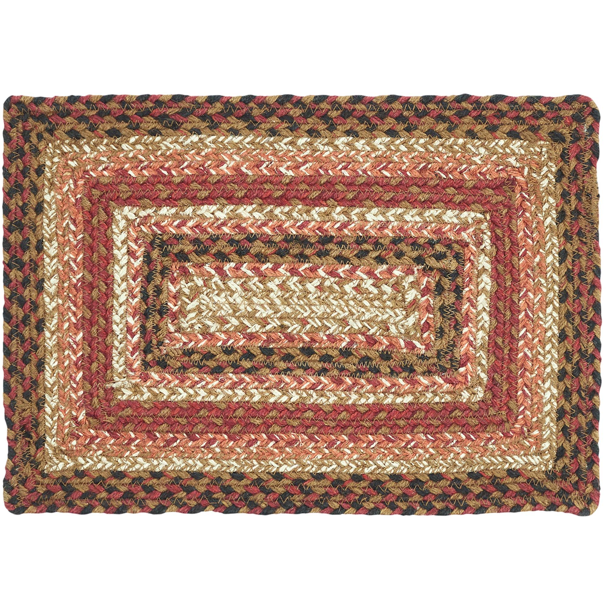 Ginger Spice Jute Braided Rect Placemat 10"x15" VHC Brands