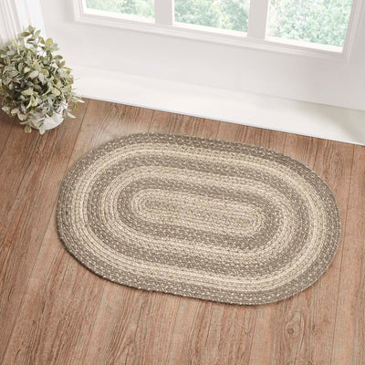 Cobblestone Jute Braided Rug Oval with Rug Pad 20x30 VHC Brands