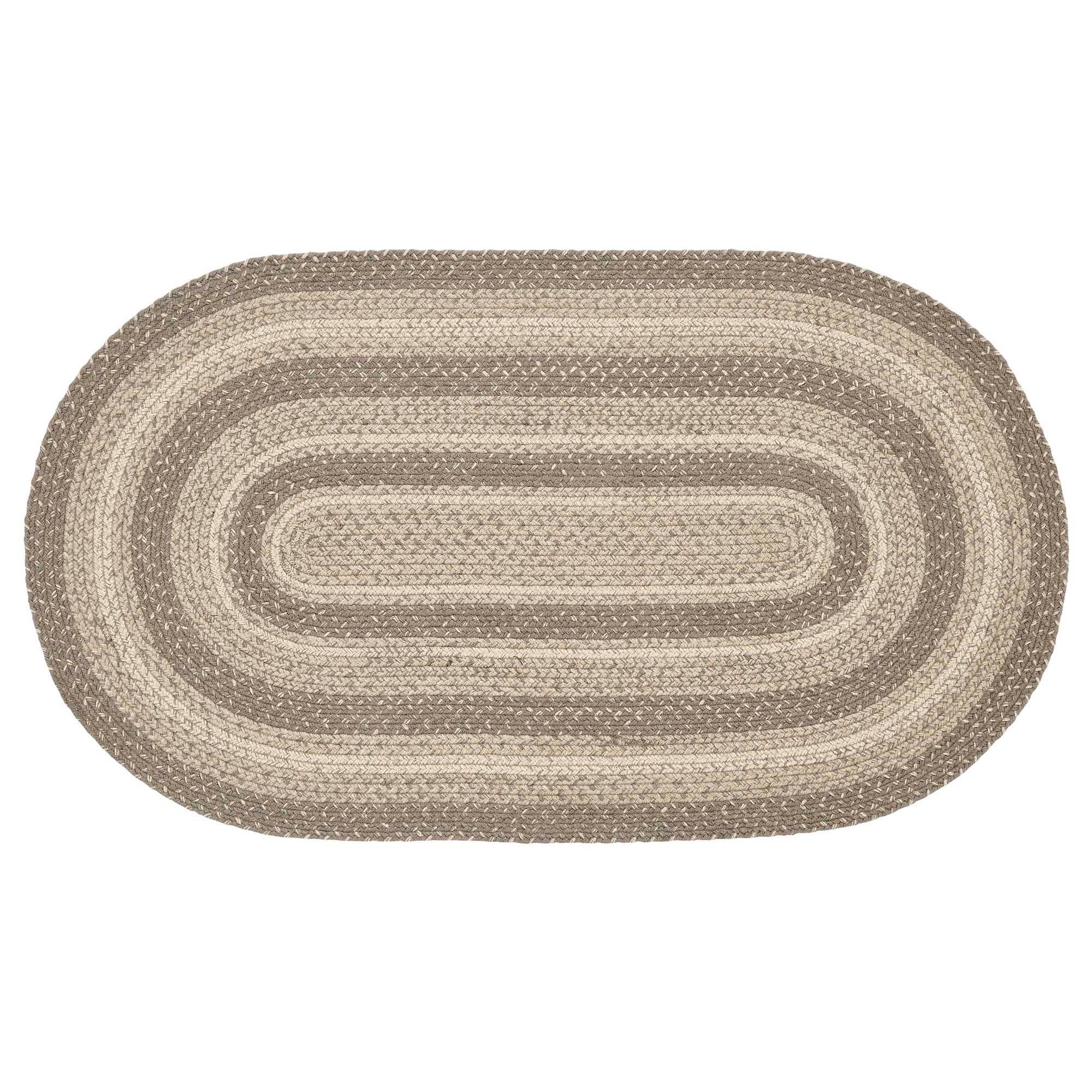 Cobblestone Jute Braided Rug Oval with Rug Pad 27"x48" VHC Brands