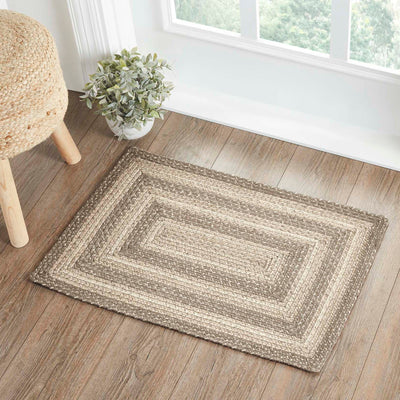Cobblestone Jute Braided Rug Rect with Rug Pad 20