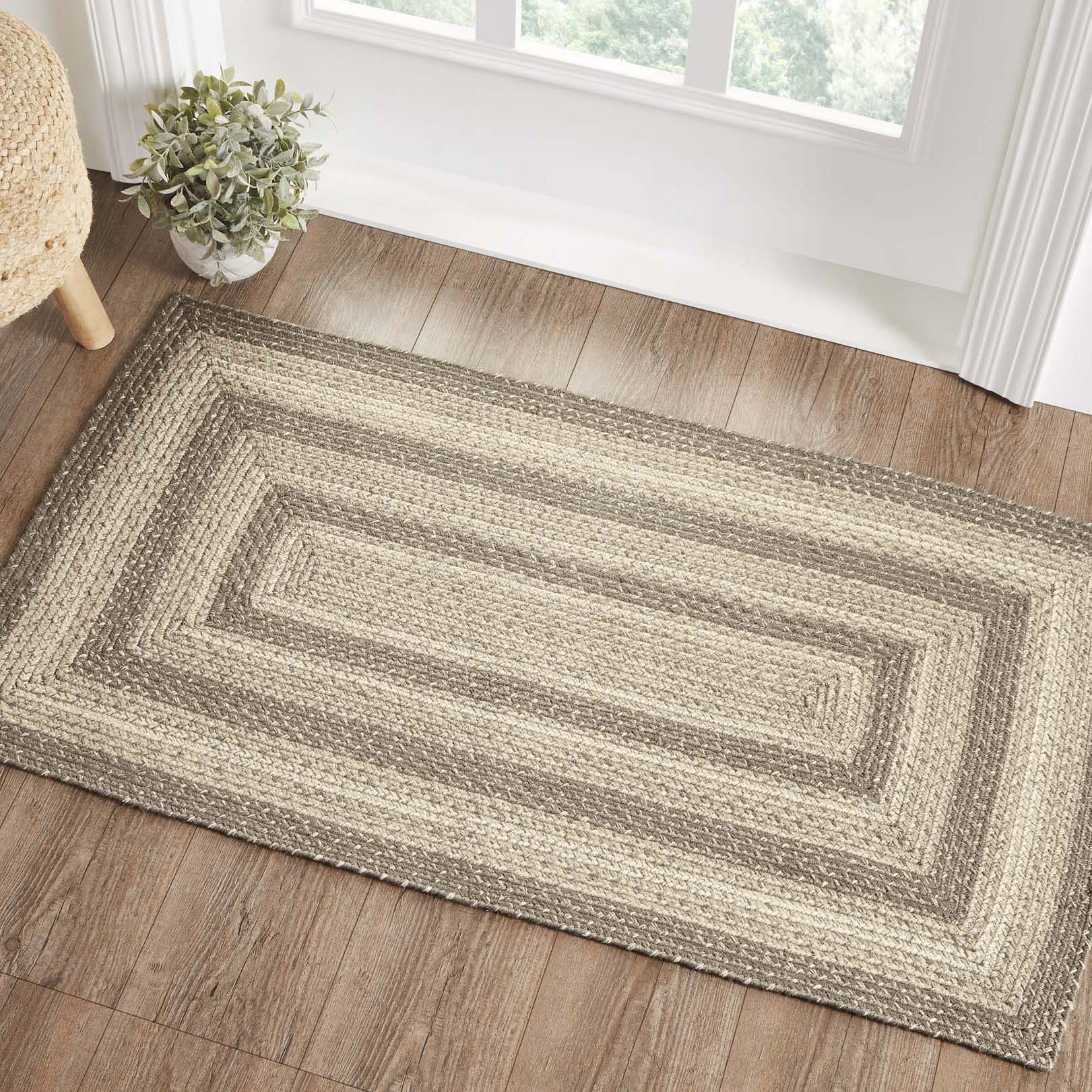 Cobblestone Jute Braided Rug Rect with Rug Pad 27"x48" VHC Brands