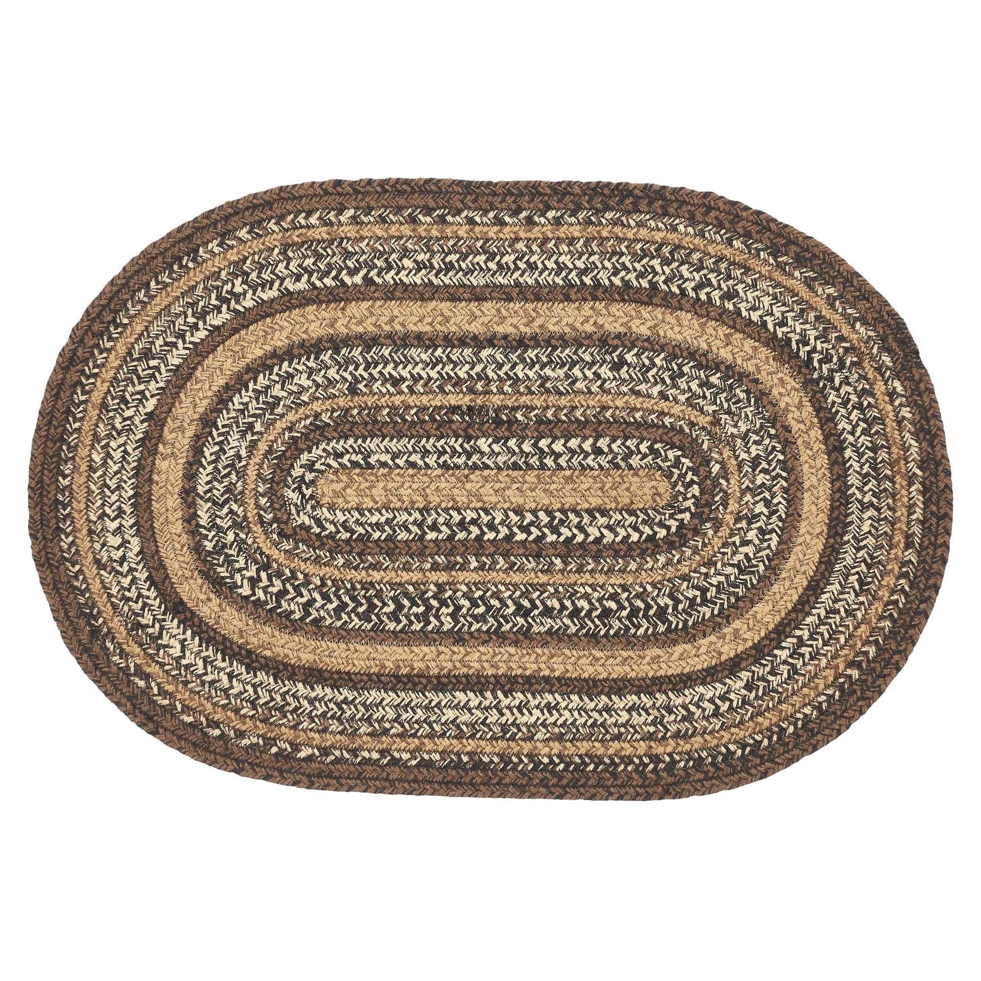 Espresso Jute Braided Rug Oval with Rug Pad 20"x30" VHC Brands