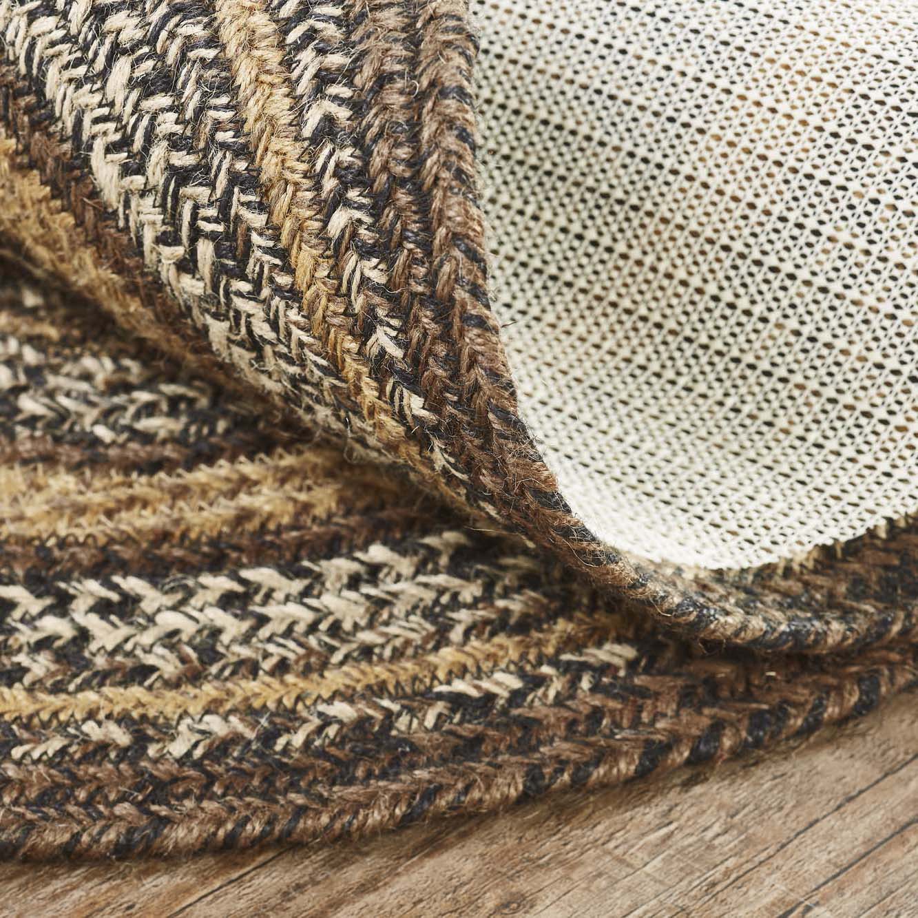 Espresso Jute Braided Rug Oval with Rug Pad 27"x48" VHC Brands