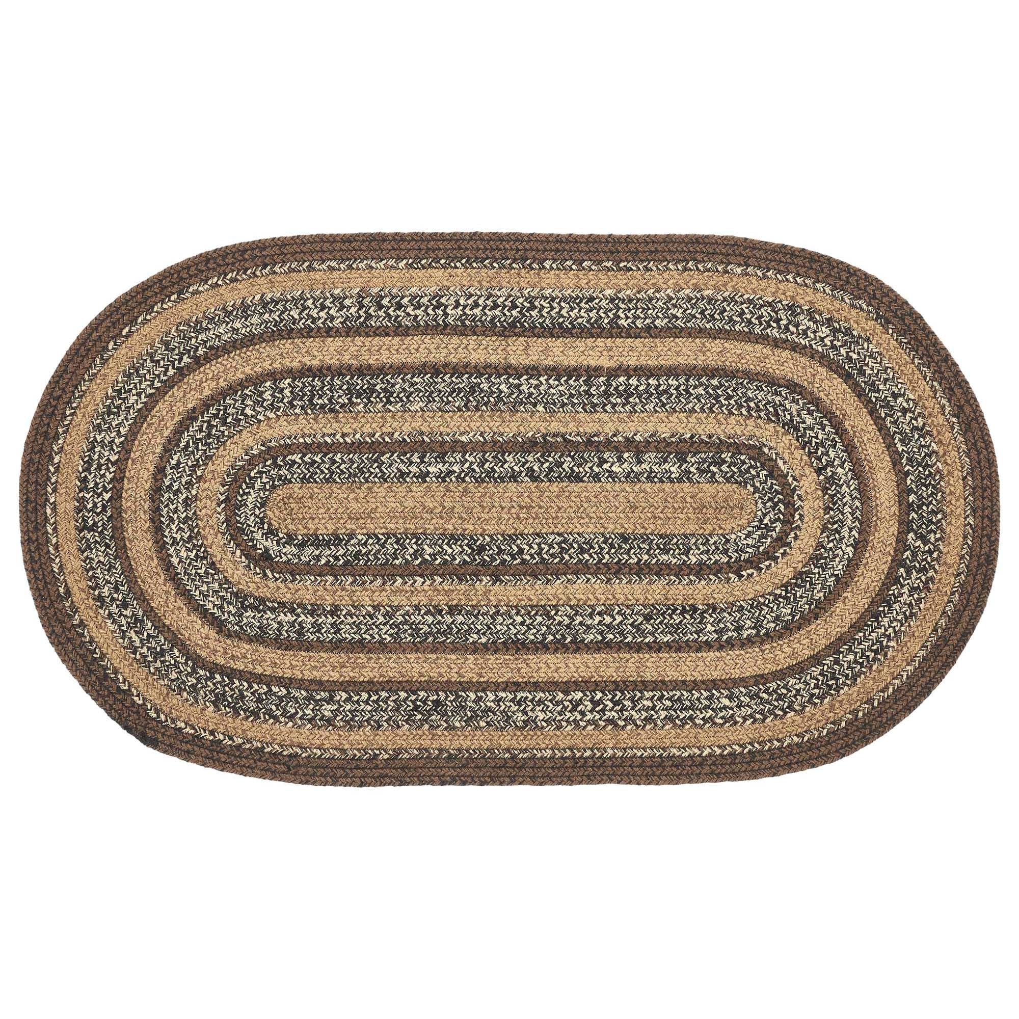 Espresso Jute Braided Rug Oval with Rug Pad 27"x48" VHC Brands