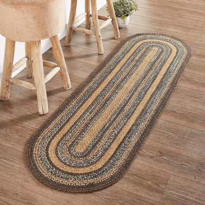 Espresso Jute Braided Rug/Runner Oval with Rug Pad 22