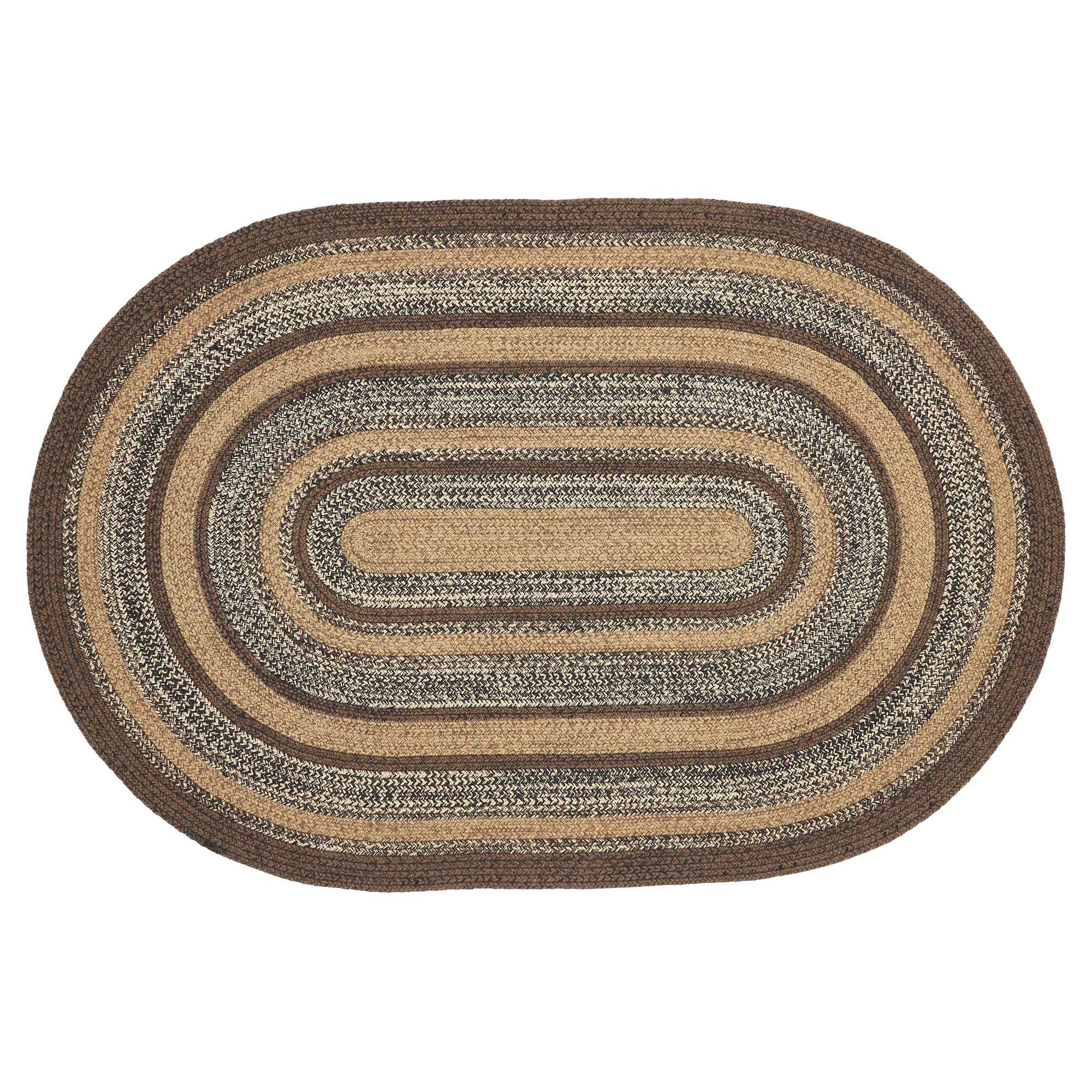 Espresso Jute Braided Rug Oval with Rug Pad 4'x6' VHC Brands