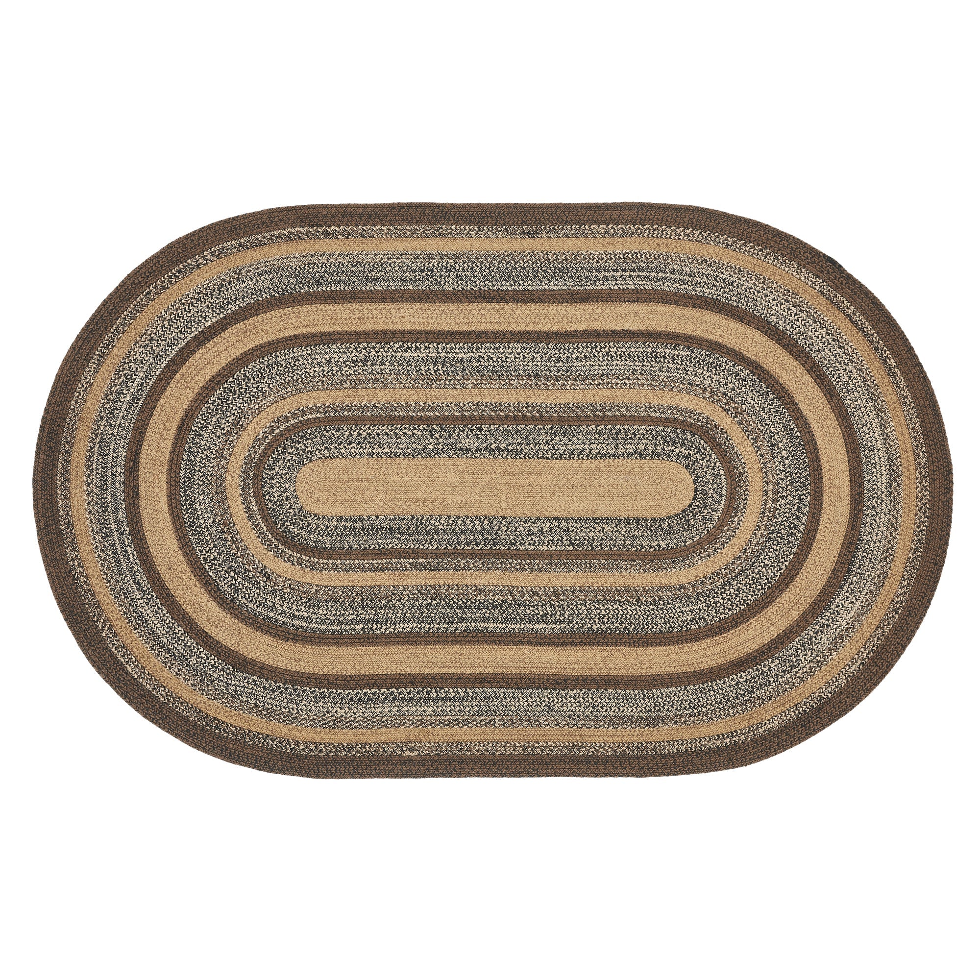 Espresso Jute Braided Rug Oval with Rug Pad 5'x8' VHC Brands