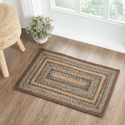 Espresso Jute Braided Rug Rect with Rug Pad 20