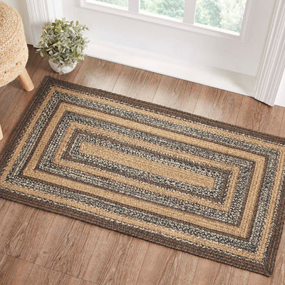 Espresso Jute Braided Rug Rect with Rug Pad 27