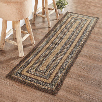 Espresso Jute Braided Rug/Runner Rect with Rug Pad 22
