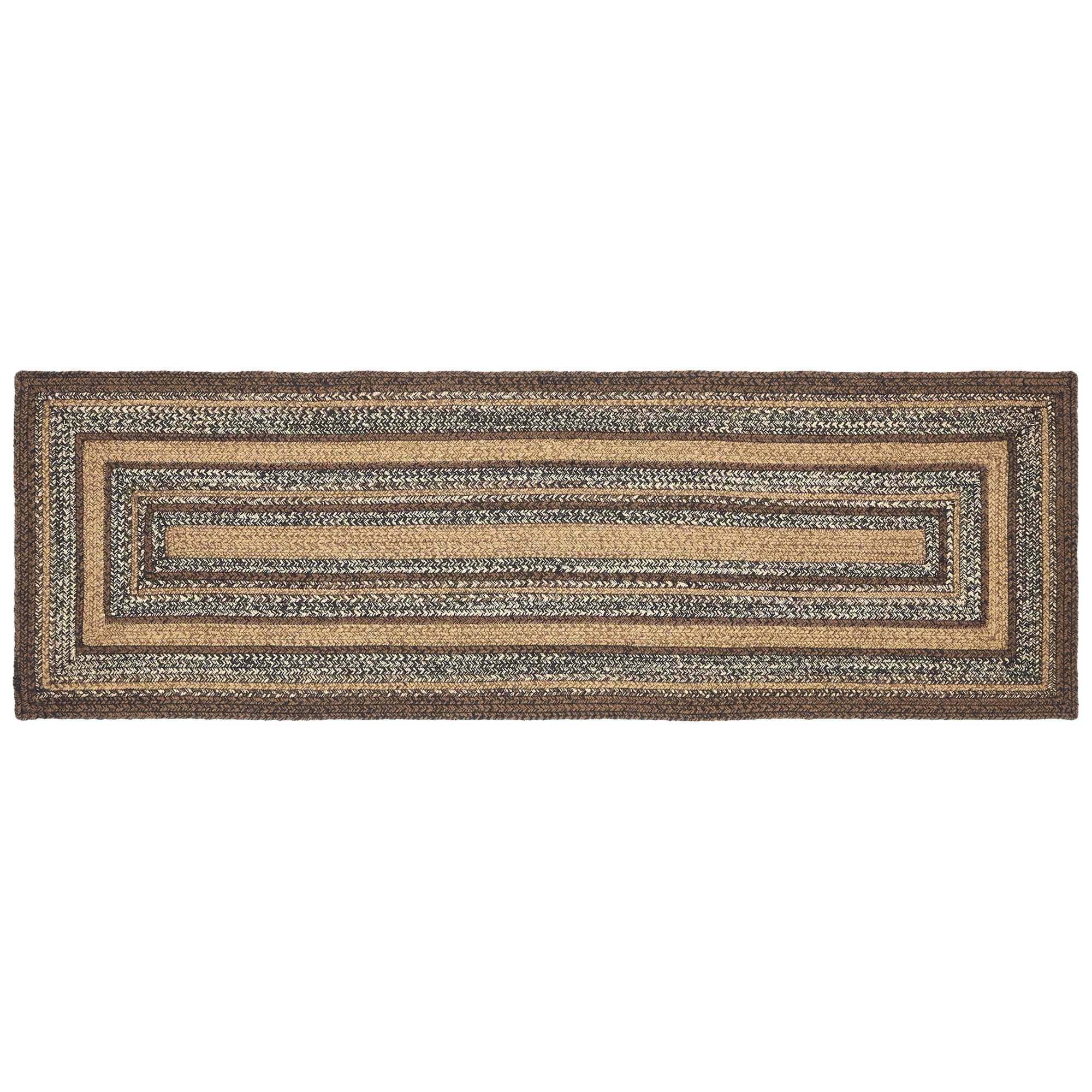 Espresso Jute Braided Rug/Runner Rect with Rug Pad 22"x72" VHC Brands