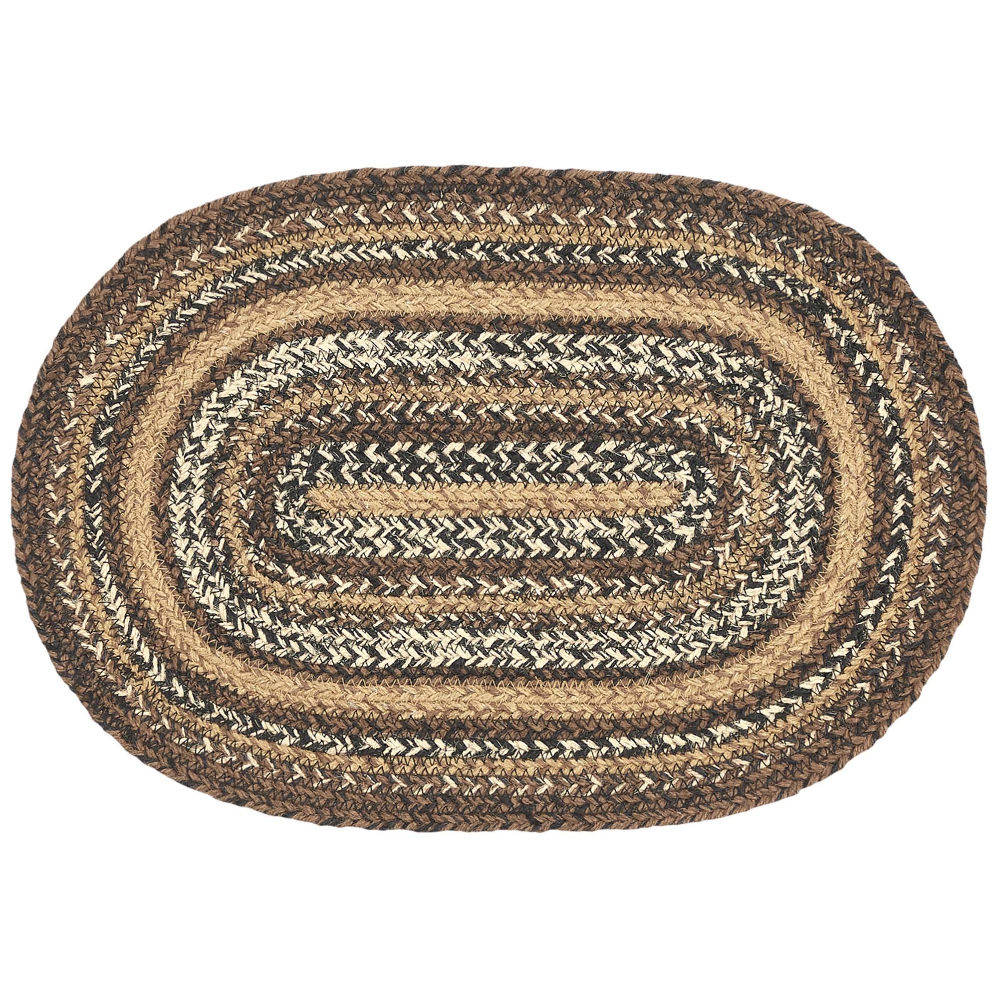 Espresso Jute Braided Oval Placemat 12"x18" VHC Brands
