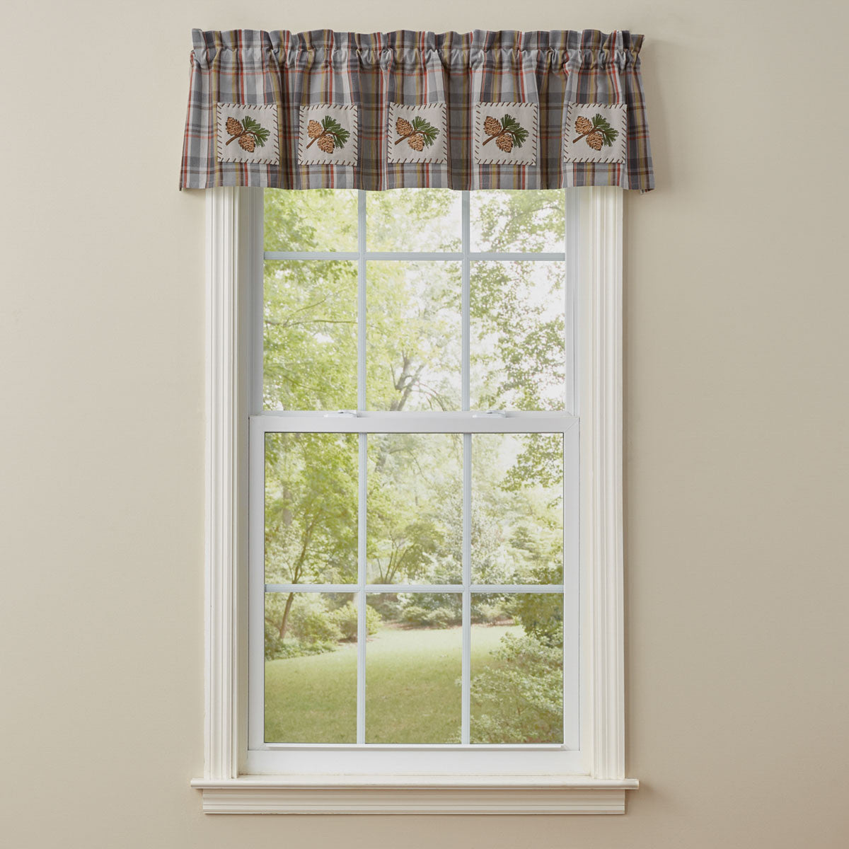 Pinecroft Lined Patch Valance Set of 2 Park Designs