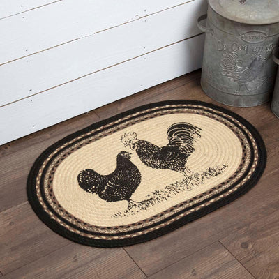 Sawyer Mill Charcoal Poultry Jute Braided Rug Oval 20
