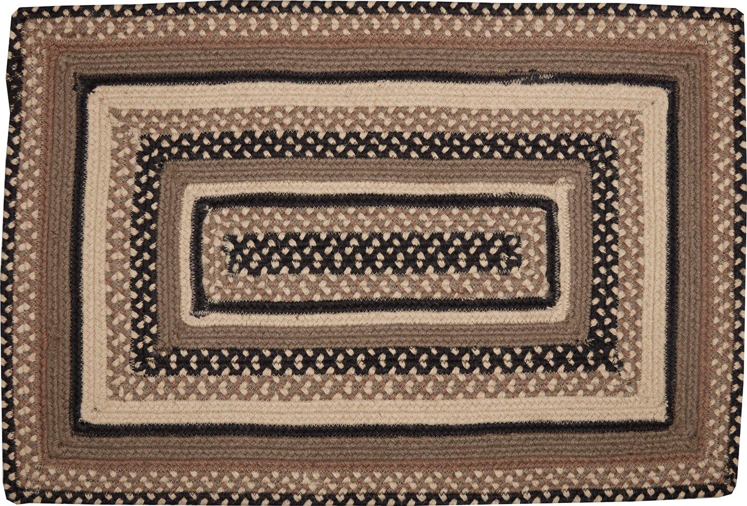 Sawyer Mill Charcoal Jute Braided Rug Rect 20"x30" with Rug Pad VHC Brands - The Fox Decor