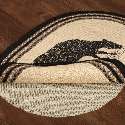 Sawyer Mill Charcoal Cow Jute Braided Rug Oval 20