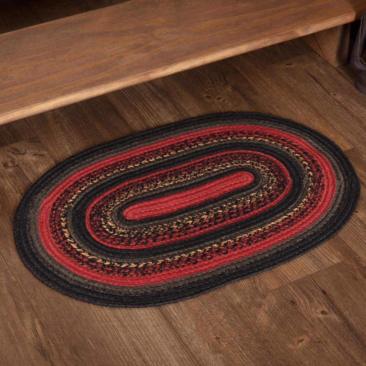 Cumberland Jute Braided Rug Oval 20"x30" with Rug Pad VHC Brands - The Fox Decor